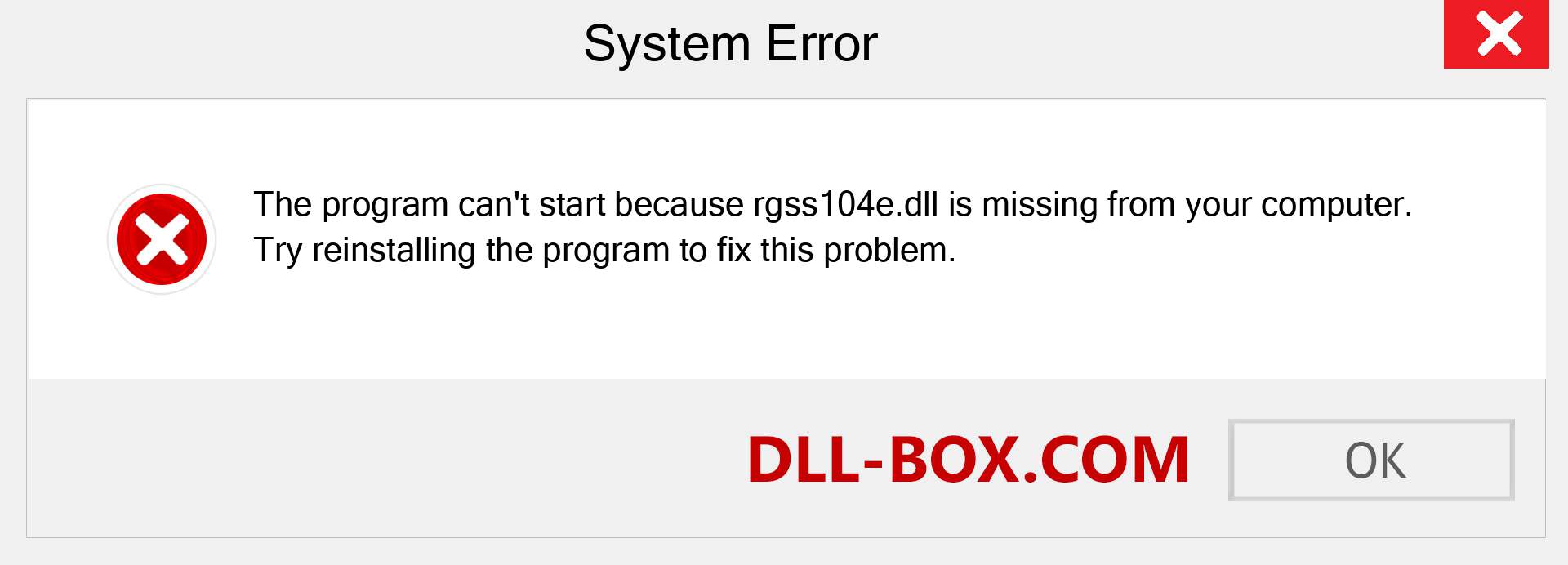  rgss104e.dll file is missing?. Download for Windows 7, 8, 10 - Fix  rgss104e dll Missing Error on Windows, photos, images